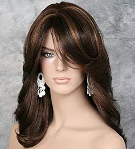 Akashkrishna synthetic hair women full head Highlighted hair wig Synthetic Wigs Short Bob Curly Wavy Wig Shoulder Length Natural Black Color Synthetic Wavy Wigs Womens Pastel Bob