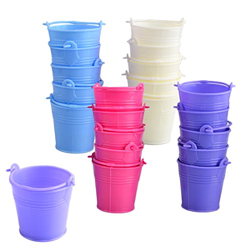 Candy Buckets,Lommer Plastic 20Pcs Mini Cute Colorful Candy Pails for Party Holiday--Multicolored(Random Delivery)