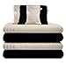 Produktbild Gallant 8 tlg Handtücher Set weiss schwarz 4 x Gästehandtücher Gästetücher 30 x 50 cm und 4 x Waschhandschuhe Waschlappen Frottee 100% Baumwolle uni