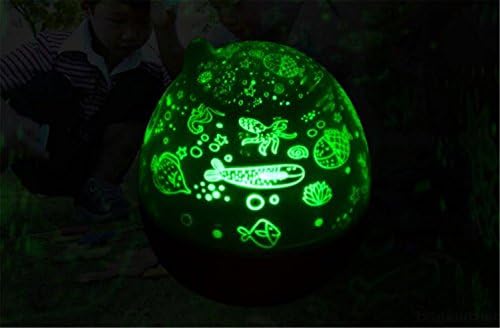 DANUBE TEARS Projector Lamp + LED Night Light, Remote Control Music Star, Piggy Style, 360 Degree Projection, 3 Color Version: Blu-Ray, Red, Green, Crystal Blue