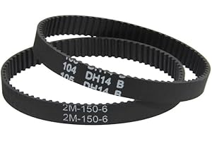 MNUPL 2 Pezzi Cinghia dentata for aspirapolvere 2M-150-6 perimetro 150mm Larghezza 6mm Denti 75 trasportatore sincrono for elettrodomestici