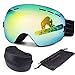 Produktbild FYLINA Skibrille Snowboard Brille Schneebrille Outdoor Schutzbrillen mit Anti-Nebel UV-Schutz Zweilagige Anti-Fog PC Objektiv Austauschbare sphärische rahmenlose Linse