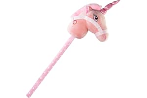 Unibos Aggloz | Hobby Horse Toy with Sounds | Tall Horse on a Stick | Quality Horse Toys | Galloping Sounds | Childrens Toy | for Kid Xmas Gifts Indoor & Outdoor | 66cm