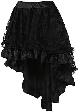 Ayawei Women's Staempunk Sexy Skirt Solid Color Lace With Zipper Black (large)