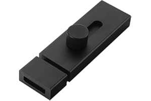 AIDNTBEO Cerradura de puerta, sin perforación, hebilla de seguridad, cierre de puerta de habitación grueso, cierre antigranero, negro, 100 mm