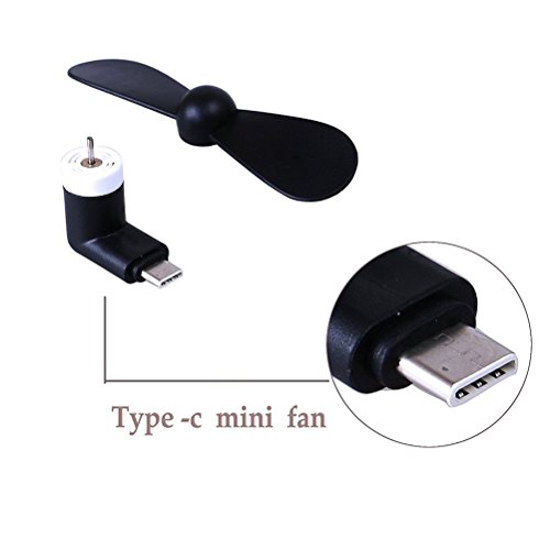 UKCOCO Ventilatore di Smartphone Mini USB portatile con Smartphone con due fogli Ventilatore di raffreddamento per il telefono cellulare (nero)