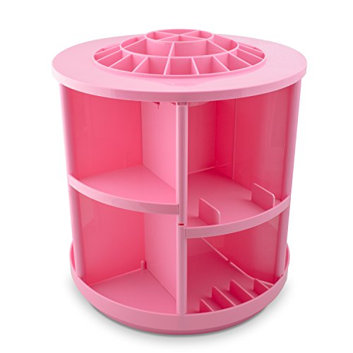 VENKON – Make Up Organizer Sortierkasten für Aufbewahrung von Kosmetik – 360 Grad drehbar – rosa - 4