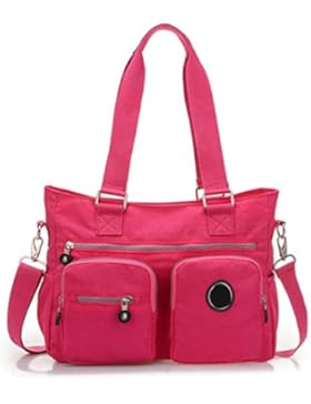 Frauen Jahrgang Leinwand Ipad Schulter Tote Arbeiten Freizeit Tasche,Red-30cm*10cm*19cm