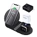 Produktbild LFEWOX 3-in-1 Wireless Desktop-Ladegerät, Qi Wireless Charger 10W Schnellladung für iPhone 8 X XS Max XR Apple Watch 4 3 2 Airpods 10W Schnellladung für Samsung S9 S8 S7