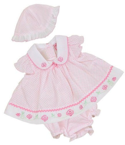 Premature Girls Baby Light Pink Spotted Rose Dress Knickers Premature (5/8 LBS -Premature)