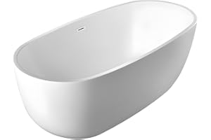 Vente-unique - Vasca da bagno freestanding - 238L - 170x80x58 cm - Bianco - Acrilico - NICA