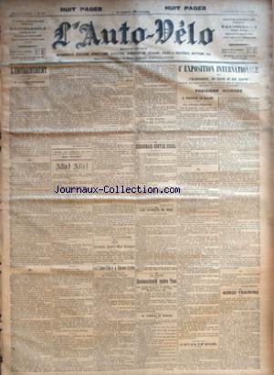 Download AUTO VELO (L') [No 435] du 23/12/1901 - L'ENTRAINEMENT - DE L'AMOUR DANS L'ENTRAINEMENT PAR H. DESGRANGE - ALLO ! ALLO ! - LE TELEPHONISTE - BOXE - CORBETT JUNIOR-MAC GOVERN - +¼L'AUTO-VELO+« A BUENOS-AYRES PAR V. LABORDE - BECONNAIS RIGAL PAR GEORGES PRADE - LA COURSES DE NICE PAR JEAN NICARD - LA LUTTE - HACKENSCHMIDT CONTRE TOUS - LE TOURNOI DE TROYES PAR L. MANAUD - 4E EXPOSITION INTERNATIONALE DE L'AUTOMOBILE, DU CYCLE ET DES SPORTS - TREIZIEME JOURNEE - A TRAVE