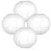 Produktbild EasyAcc 4er Papier Laterne 10" Lampion Rund Lampenschirm Ballform für St.Martin Halloween Hochtzeit Party Dekoration (10" Ø 25cm) - Weiß