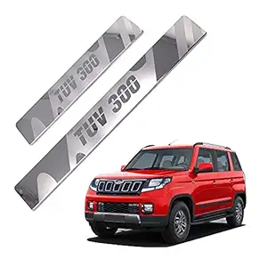 Galio Car Footsteps Scuff Plate Sill Guard Stainless Steel (After-Market) Compatible with Tuv-300 (2018-2021)