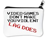 Größe: 12 x 8cm. Video Games Don\'t Make You Violent Funny Slogan Reißverschluss-Geldbörse Brieftasche Geldbörse