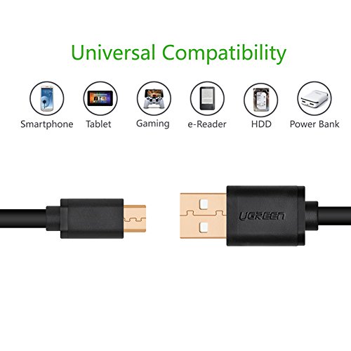 UGREEN Micro USB Kabel USB 2.0 A Stecker auf Micro B USB Kabel Set für Samsung Galaxy S7, S6, S6 Edge, S4, S3, Note 2, HTC, Motorola, Huawei, LG usw 0.5m, 1m, 2m, 3 Stück 1 Pack Schwarz - 7