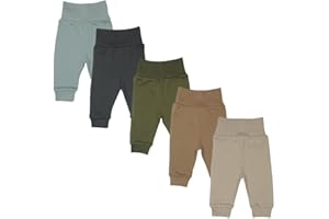 MEA BABY Unisex Baby Hose aus 100% Baumwolle im 5er Pack/Pumphose. Babyhose für Jungen Baby Hose für Mädchen, Schlupfhose