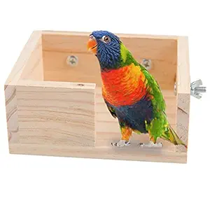 Pet Bird Perch Parakeet Parrot Stand Platform Food Feeder Corner Desk Small Animal Bird Parakeet Playground Stands for Gerbil Hamster Budgie Cockatiel Parrot Rat Parakeet Cage Stands Accessories Toys