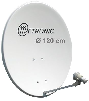 Metronic 498550 Athena 120 Kit numérique avec LNB universel + Parabole acier Blanche de 120cm