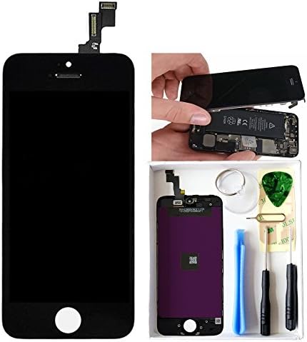 LT0220 Black Replacement Screen LCD Digitizer Glass Screen Assembly Kit (With Free Tool Kit)for Iphone 5S