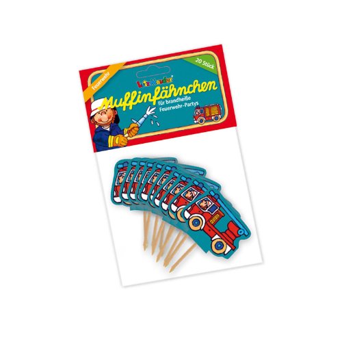 20 Muffinfähnchen * FEUERWEHR * von Lutz Mauder // 11189 // Kinder Geburtstag Party Kindergeburtstag Kinderparty Muffins Feuerwehrmann Feuerwehrmänner