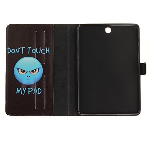 Galaxy Tab A 9.7 Hülle Case,Galaxy Tab A 9.7 Ledertasche,Ukayfe Muster Schutzhülle Leder Tasche für Samsung Galaxy Tab A 9.7 Zoll SM-T550,Malerei Don’t Touch My Pad Verärgertes Gesicht Muster Slim Fit Folio PU leder Flip Cover im Bookstyle Kunstleder Schutzhülle Cover Tasche mit Ständer für Samsung Galaxy Tab A 9.7 Zoll SM-T550 mit 1 x Schwarze Eingabestift (Don’t Touch My Pad) - 6