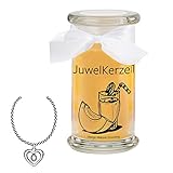 💎 SCHMUCKKERZE: Deine neue JuwelKerze ist eine ganz besondere Duftkerze, in der ein Schmuckstück aus echtem Silber oder höherwertigen Materialien wie Gold und Weißgold eingearbeitet wurde. Das Schmuckstück wird in dem Duftwachs Deiner Kerze versteckt und tritt an die Oberfläche, sobald die Schmuckkerze ca. 10 - 15 Stunden gebrannt hat. Die Schmuckstücke auf unseren Produktbildern sind Beispiele aus unserer Kollektion und dienen nur der Orientierung.