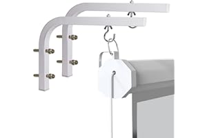 BUZIFU 2 Staffe a L per Schermo di Proiezione, Gancio di Montaggio Regolabile Universale, Supporto per Proiettore Appeso a Parete