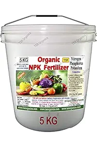 TSR Organic Fertilisers & Pesticides 3-in-1 Organic NPK Garden Fertilizer 5kg Bucket with Organic Nitrogen Phosphorous Potassium bio Fertilizer granules