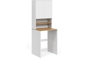 ViccoTvättmaskinsskåp"Viktor",Vit/hantverkare,68x88.2 cm 2 delar med hylla