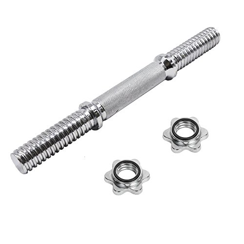 FOURSCOM® Gummi Kurzhantel Set 20Kg/ 30Kg Hantelscheibe aus Gusseisen mit Gummibeschichtung und Kurzhantelstangen, verchromt, gerändelt mit Sternverschlüssen - 3