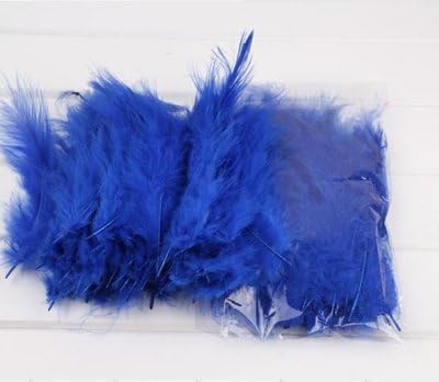 Bbei 100 PCS of Soft Feathers Decoration, Great for Transparent Clear Foil BoBo Balloons (Dark Blue Feather)