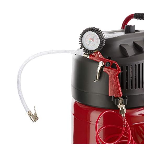Arebos Druckluft Kompressor 50 L | 1500 W | Ölfrei | 10 bar | 97 dbA | inkl. 13-teiligem Zubehör-Set | stehend | Y-Anschluss – Bild 3