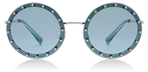 Preisvergleich Produktbild Valentino Damen Sonnenbrille 0VA2010B 300665 52 Silber (Silver / Light Azure)