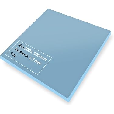 Thermische Geleidingspad 5 Stuks – 100x100x0.5 Mm – Blauw – 1.5 W/mK – Voor GPU, LED, Harde Schijf En Koellichamen