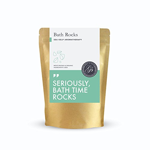 Bath Bomb Rocks (250g Sea Kelp) - Best Gift Idea - Highest Quality Ingredients & Shea Butter for Moisturizing Dry Skin - Ultra Essential Oil Handmade Spa Fizzies - Top Relaxation Box