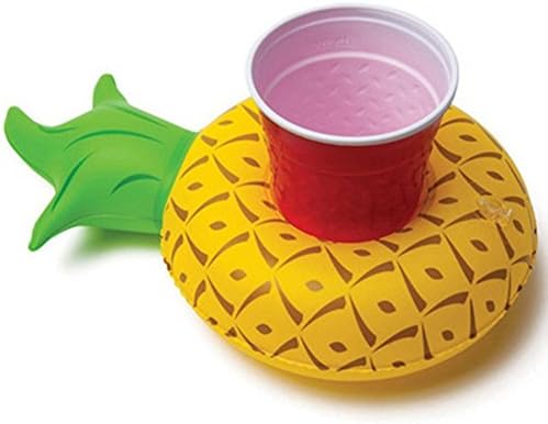 HUAWEIUK 4PCS Pineapple Cup Holders Inflatable Drink Can Holders Pineapple Floating Toys Swimming Pool Party Supplies