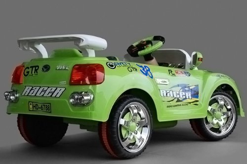 Elektro Kinderauto Elektroauto mit 2xMotoren MP3 LED licht und Fernbedienung (GRÜN)