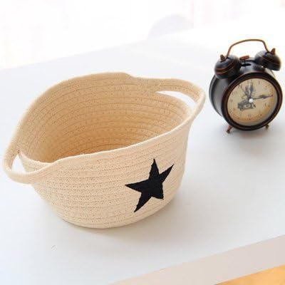 Saint Kaiko Square Cotton Roap Storage Basket Foldable Storage Bins Storage Cube Storage Bin Toys Desk Organiser for Makeup Toys (Beige)