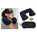 LOYAL EMPLE 3 in 1 Super soft travel neck pillow Easy to Carry Multi Utility Travel Kit - Inflatable Neck Air Cushion Pillow with Eye Mask & 2 Ear Plugs RS.249.00
