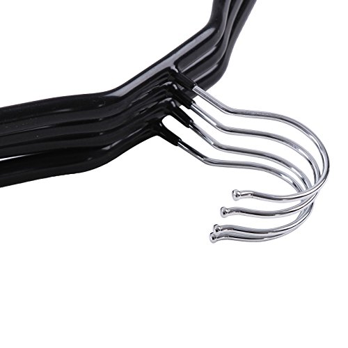 Songmics 10 Stück Breite 3,3 cm Metall antirutsch Kleiderbügel Garderobenbügel für Anzug/Jacke/Hose Schwarz CRI11B-10 - 4