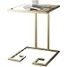Produktbild YNN Sofa Beistelltisch Couchtisch Snack Tisch Metall + Gehärtetem Glas Nachttisch Computer Schreibtisch Beistelltisch 45 * 45 * 60 cm (Farbe : Gold)