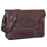 STILORD 'Enrico' Lederumhängetasche Herren im stilsicheren Vintage Look | Große Ledertasche mit viel Stauraum und 15.6 Zoll Laptopfach | ein echter Allrounder für Büro, Uni und Freizeit