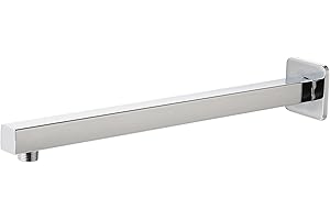 40cm Braccio doccia con flangia e nastro in teflon,Markcco prolunga per soffione doccia a pioggia fisso e soffione a pioggia, in acciaio inox massiccio, montaggio a parete, cromato