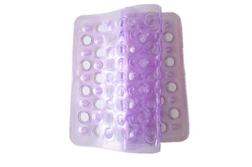 Anlass Slip-Resistant Bath Mats,Environmental PVC Rubber Bathmat Bathroom Tub Mat with Suction Cup Transparent Red - 8
