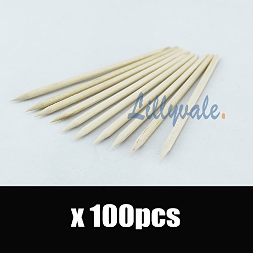100Pcs Nail Art Orange Wood Sticks Cuticle Pusher Remover Pedicure Manicure Tool