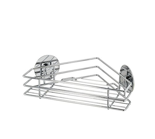 Wenko Turbo-Loc Küchen-Eckablage, Küchenregal aus verchromtem Metall in Silber – Befestigung ohne Bohren, 20,5 x 7 x 20,5cm - 2