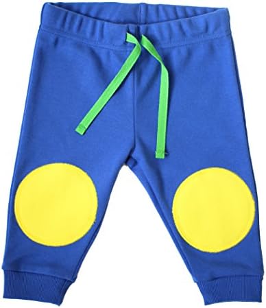 Baby Trousers for Girls and Boys. 6-12/12-18 Months 100% Cotton, Interlock with Soft Double Knee Patches/Pads to Protect Little Knees.