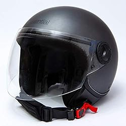 CASCO EXSENTIAL DEMI JET EX 730 VL TITANIO METAL OPACO GUN METAL HELMET HELME CASQUE CAPACETE SCOOTER MOTO M