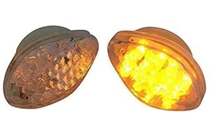 Alchemy Parts E-Marked Homologated Flush Mount LED Indicators for Motorbike - Pair of Clear Lens Signals, Compatible with Honda Sportsbikes